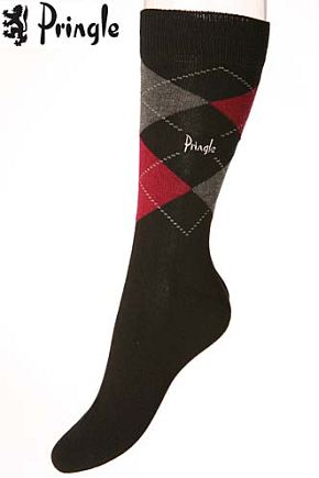 Mens 2 Pair Pringle Waverley Argyle Suit Sock Grey