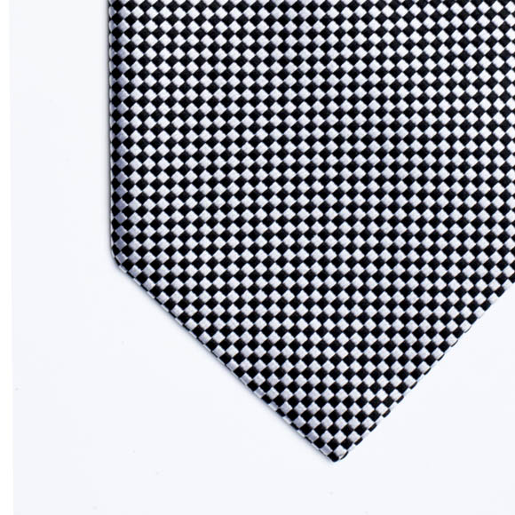 Black & White Dice Woven Silk Tie