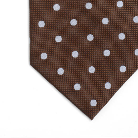 Brown & Blue Whitchurch Spot Woven Silk Tie