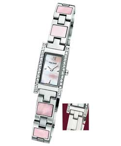 Ladies Rectangular Reversible Silver Watch