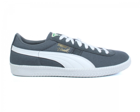 Brasil FIL Grey/White Canvas Trainers