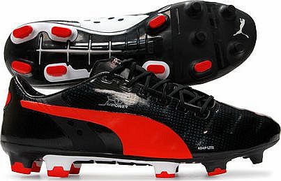 evoPOWER 1 FG Football Boots Black/Grenadine/White