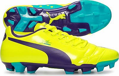 evoPOWER 4 FG Kids Football Boots Fluro