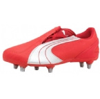 Junior V5.06 SG Football Boot Red/Silver