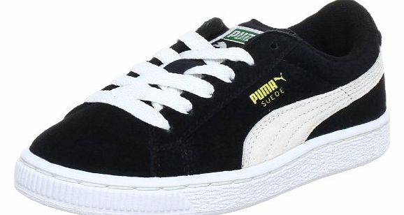 Unisex - Child Suede Kids Low Top Black Schwarz (black-white 01) Size: 4