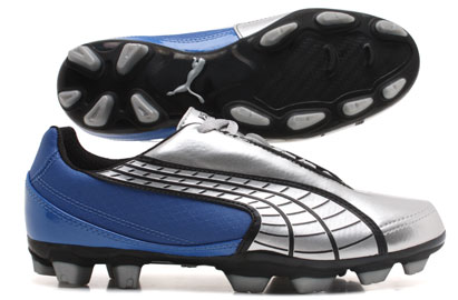 Puma V5-10 FG Football Boots Youths Royal/Silver/Black