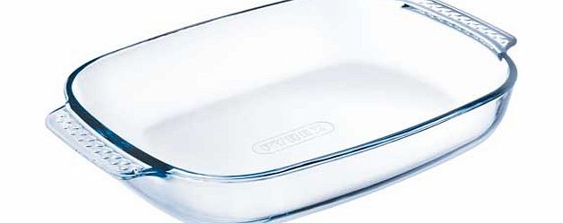 Pyrex Glass Easy Grip Rectangular Roaster - 35cm