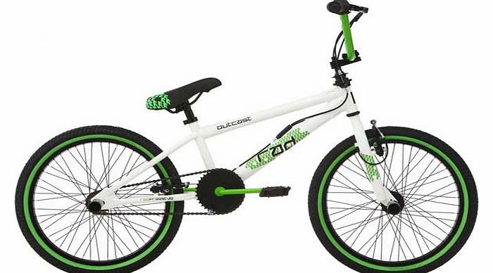 Outcast 20 Inch BMX - White/Green