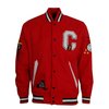 Raw Blue Nylon Varsity Jacket (Red)