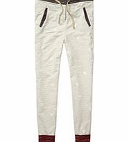 Girls cream pure cotton sweatpants