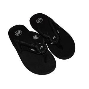 Reef Mens Mens Reef Webb Flip Flop. Black Pinstripe