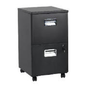 2 drawer Filing Cabinet, Matt Black