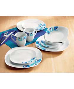 Retro Square 16 Piece Dinner Set