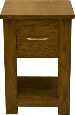 BEDSIDE CABINET 1 DRAWER DARK WOOD