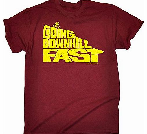 GOING DOWNHILL FAST (CYCLING) (M - MAROON) NEW PREMIUM LOOSE FIT BAGGY T-SHIRT - slogan funny clothing joke novelty vintage retro t shirt top mens ladies womens girl boy men women tshirt tees tee t-sh