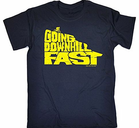 GOING DOWNHILL FAST (CYCLING) (M - OXFORD NAVY) NEW PREMIUM LOOSE FIT BAGGY T-SHIRT - slogan funny clothing joke novelty vintage retro t shirt top mens ladies womens girl boy men women tshirt tees tee