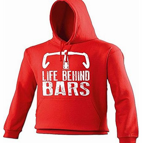 LIFE BEHIND BARS - CYCLING - RIDE LIKE THE WIND (M - RED) NEW PREMIUM HOODIE - slogan funny clothing joke novelty vintage retro top mens ladies girl boy sweatshirt men women hoody hoodies fashion urba