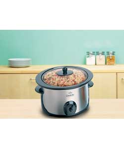 6.5L Chrome Crock Pot Slow Cooker