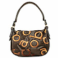 Roccobarocco Brown & Copper Signature Medium Hobo Bag