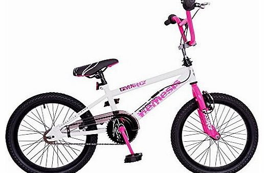 2015 Rooster Nemesis Girls 18`` Bmx Bike Gyro Stunt Pegs White Neon Pink RS84