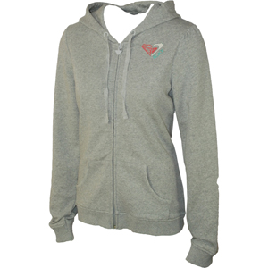 Ladies Roxy Happy Ending Full Zip Hood. Heather