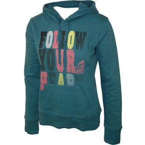 Ladies Roxy Relax Mix Solid Hoody. Petroleum