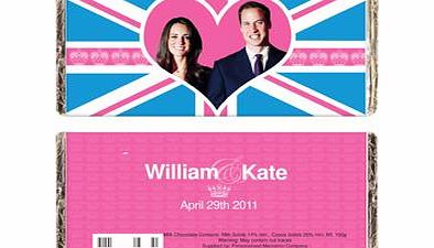 Wedding Pink Union Jack Chocolate Bar