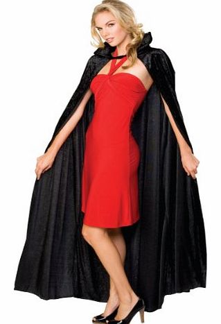 Rubies Unisex Crushed Velvet Cape 16207 - Black - One Size