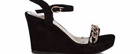 Black platform wedge sandals