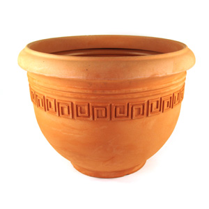 Greek Key Pot Terracinna 64cm/25 Inch