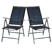 Santiago Aluminium Recliner Chairs Black (pk of 2)