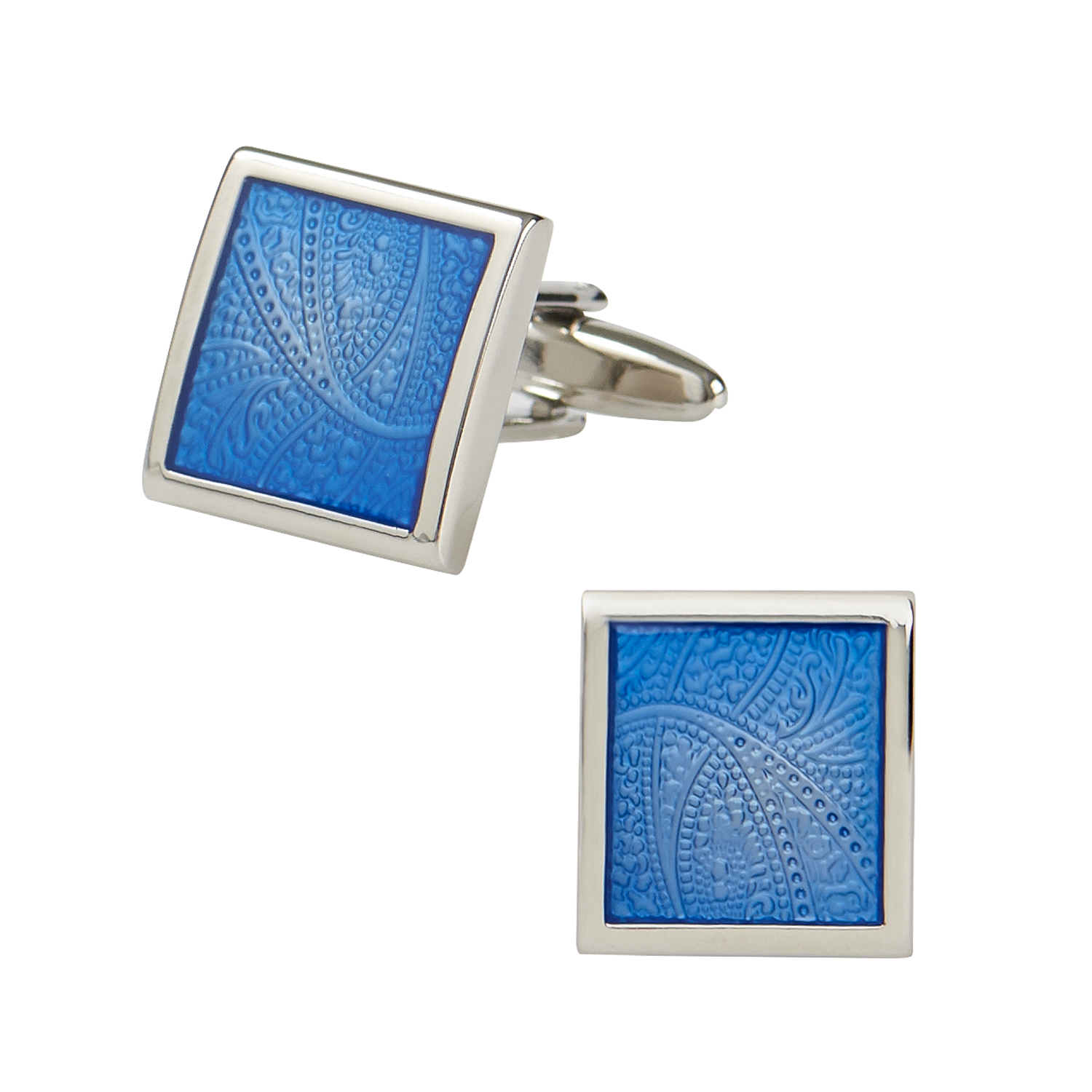 Savoy Taylors Guild Blue Paisley Cufflinks