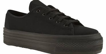 Schuh womens schuh black creep platform lo flats