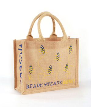 ready steady row cute jute bag