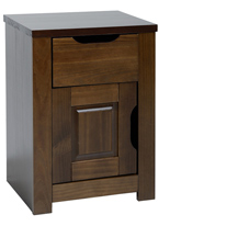 Eclipse 1 Drawer 1 Door Bedside Cabinet in Walnut