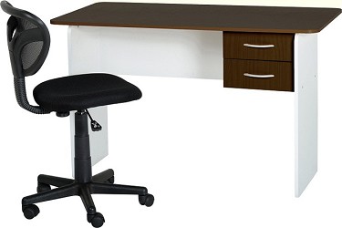 Jenny 2 Drawer Study Desk - Wenge/White