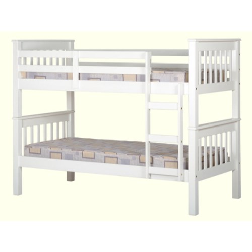 Neptune Bunk Bed in White - bed frame