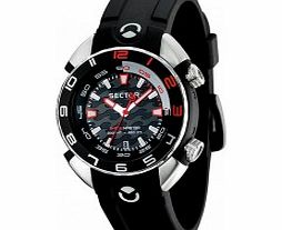 Sector Mens Shark Master Black PU Strap Watch