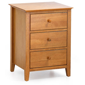 , Grace, 3 Drawer Bedside Table - Golden