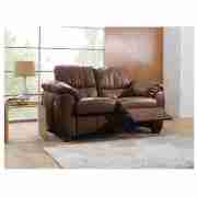 Regular Leather Recliner Sofa, Chocolate