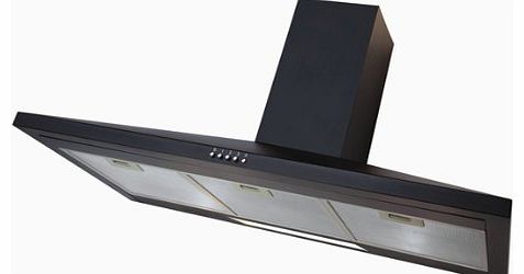 90cm Designer Black Chimney Kitchen Cooker Hood Extractor