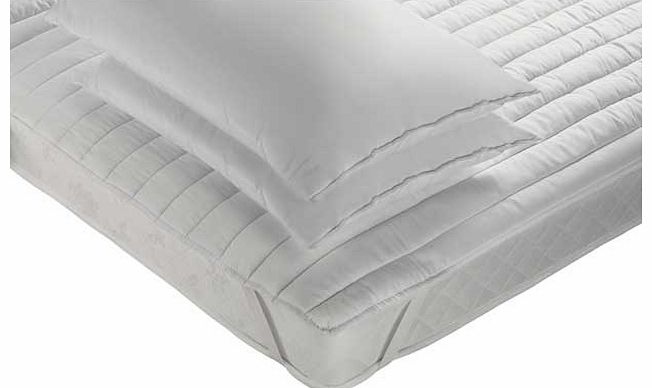 Quilted Mattress Topper & Pillows