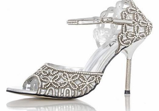 Diamante Flower Sandals