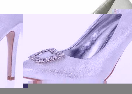 SILVER Diamante Square Court Shoes