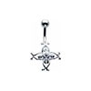 SILVER Gaelic Star Navel Bar