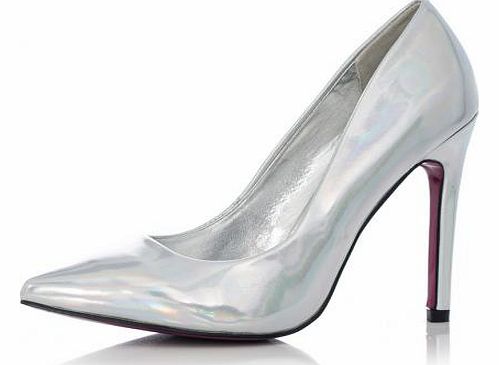 SILVER Metallic Holographic Court Shoes