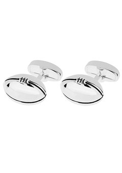 Plated Rugby Ball Cufflinks PSN183-FB-SP