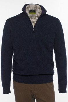 Lambswool Zip Neck Pull Over Jumper