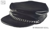 MENS VILLAGE PEOPLE LEATHER LOOK BIKER CAP FANCY DRESS