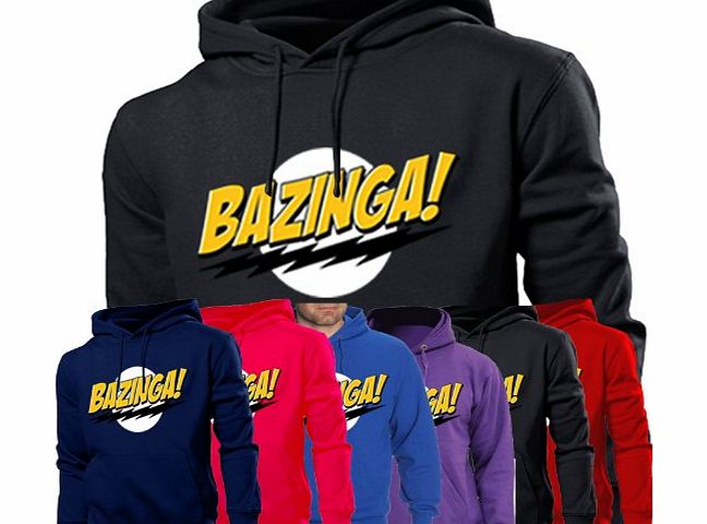 Mens Boys Womens Ladies Girls Unisex Bazinga Hoodies Hooded Sweatshirt Pullover Hoodie Sweat Hoody Casual Sports - Black - S - Chest : 34`` - 36``